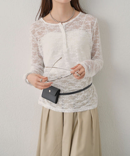 mystic henley sheer top - Image 106