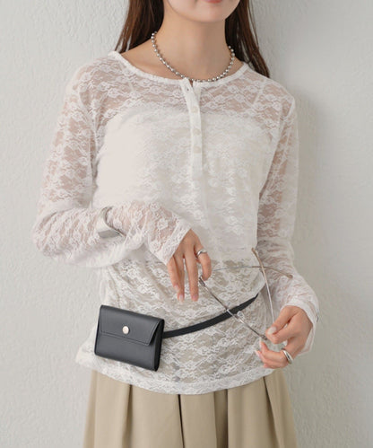 mystic henley sheer top - Image 93