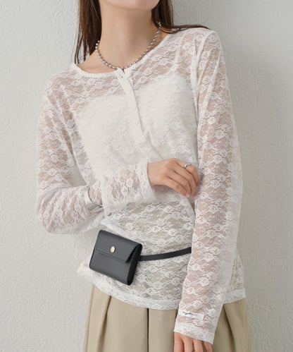 mystic henley sheer top - Image 94