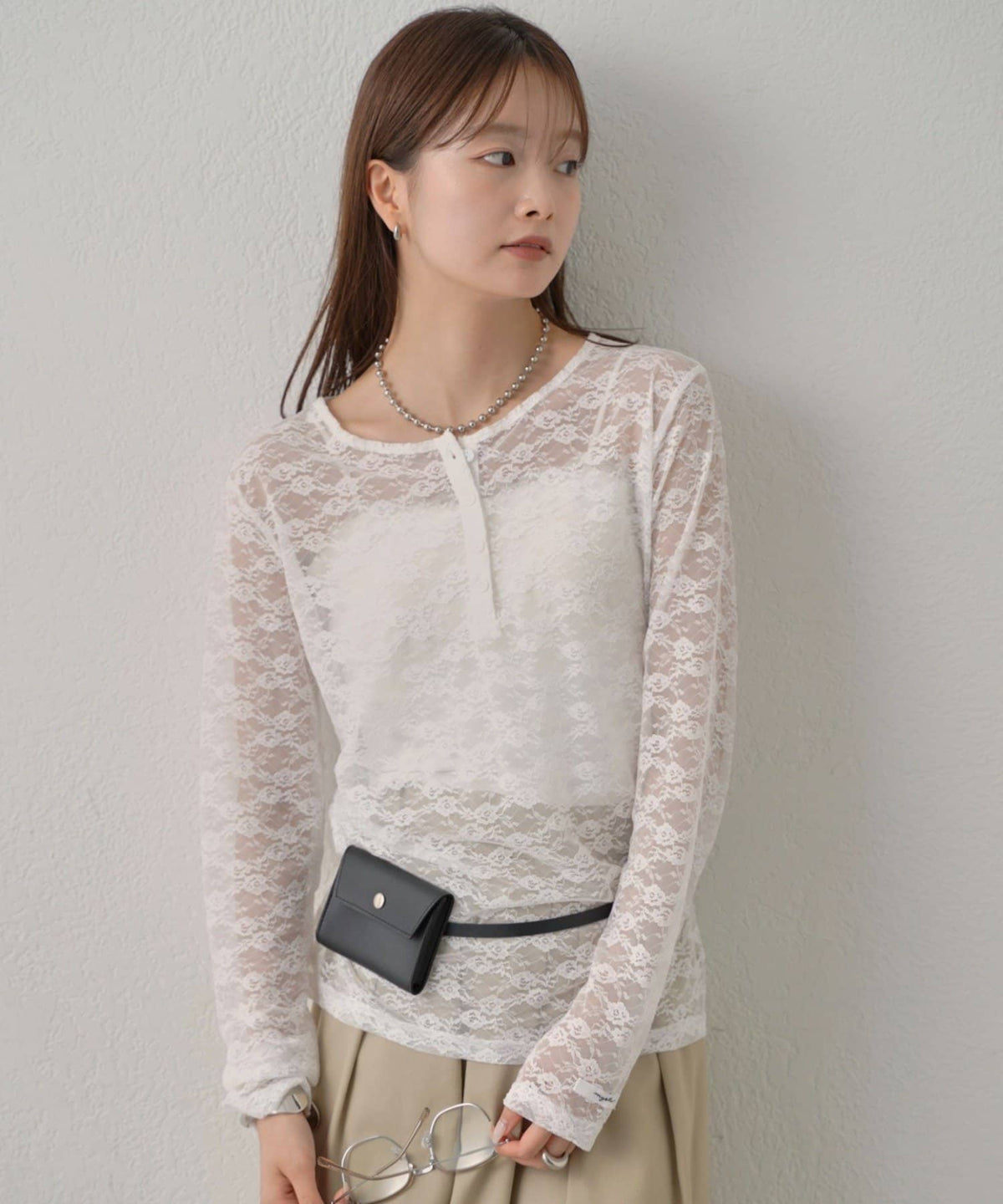 mystic henley sheer top - Image 96