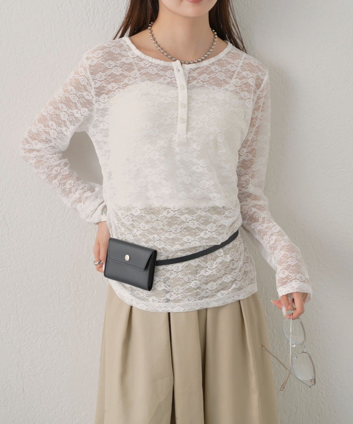 mystic henley sheer top - Image 100