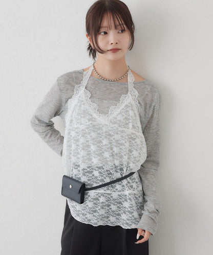 [內搭Good！！] mystic Lace peplum halter camisole - Image 13