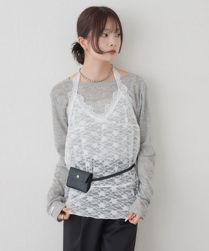 [內搭Good！！] mystic Lace peplum halter camisole - Image 4