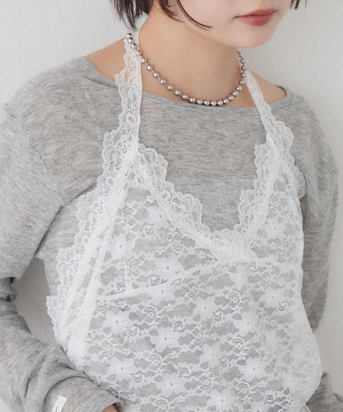 [內搭Good！！] mystic Lace peplum halter camisole - Image 6