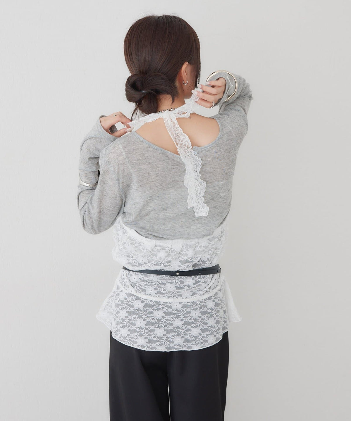 [內搭Good！！] mystic Lace peplum halter camisole - Image 11