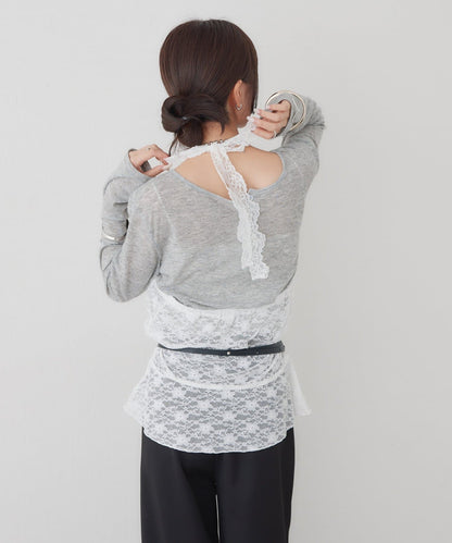 [內搭Good！！] mystic Lace peplum halter camisole - Image 11