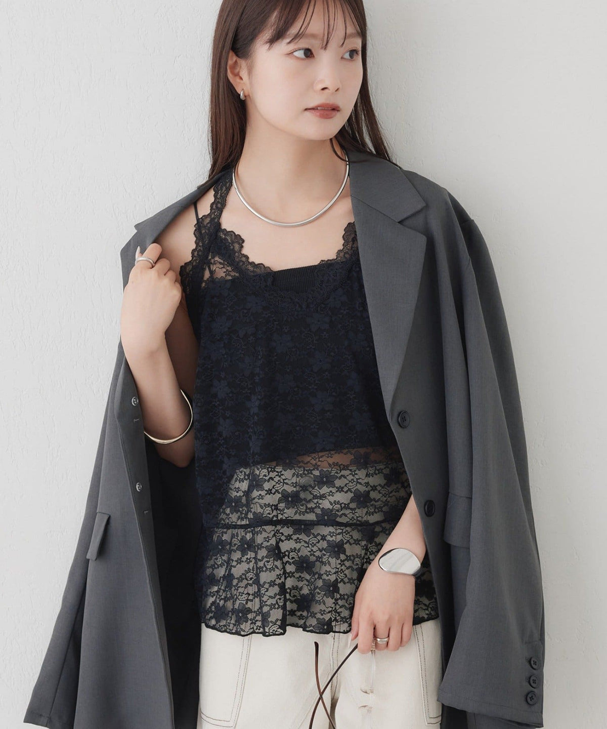 [內搭Good！！] mystic Lace peplum halter camisole - Image 3