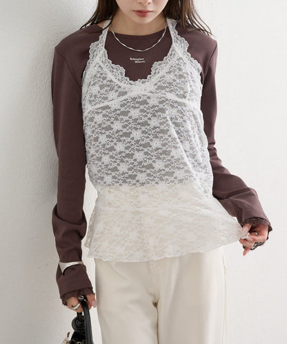 [內搭Good！！] mystic Lace peplum halter camisole - Image 37