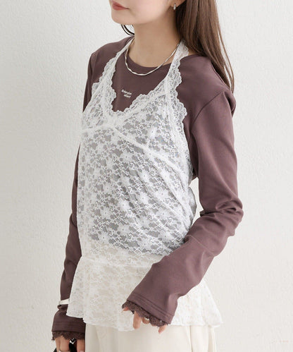 [內搭Good！！] mystic Lace peplum halter camisole - Image 23