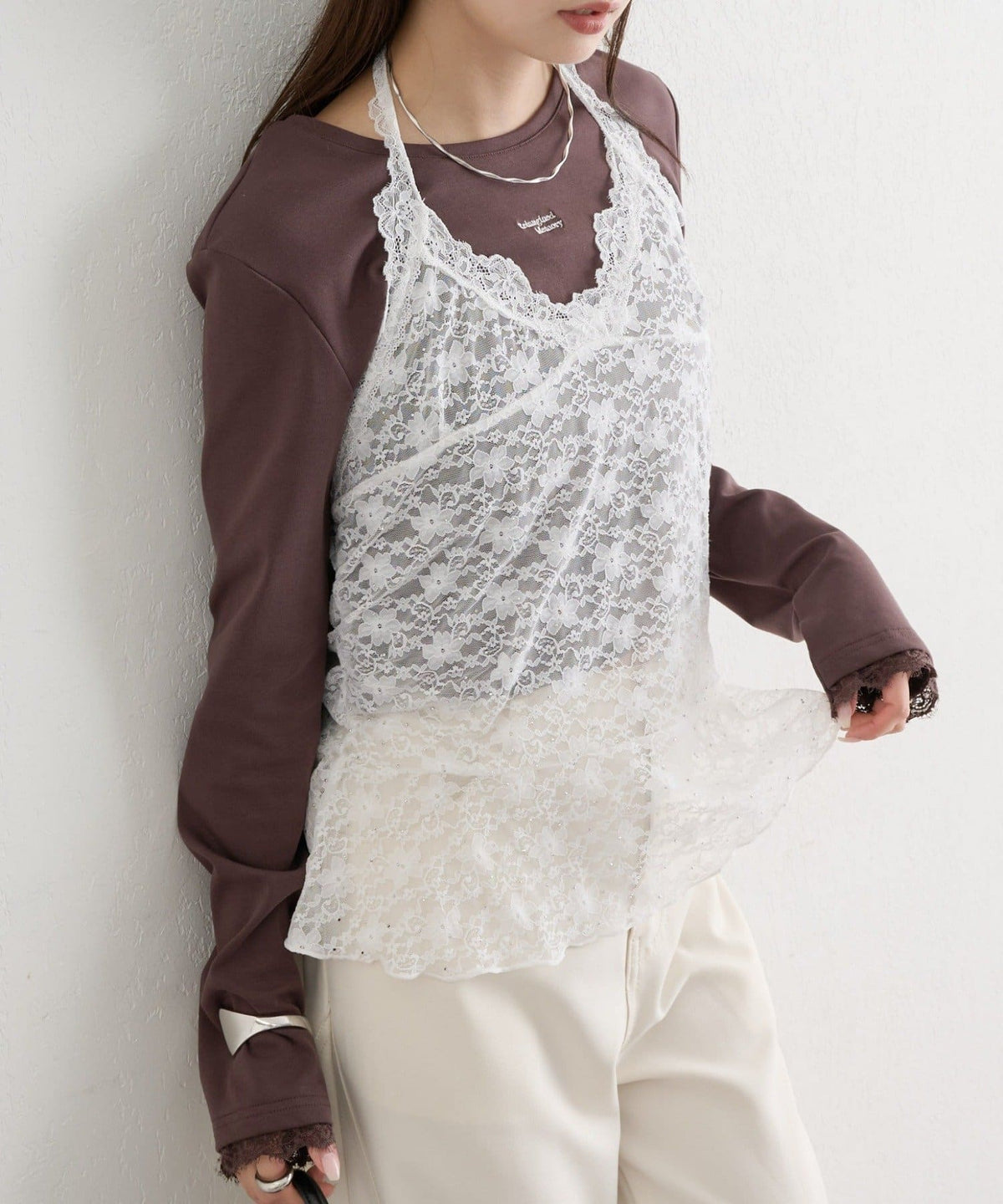 [內搭Good！！] mystic Lace peplum halter camisole - Image 26