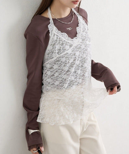 [內搭Good！！] mystic Lace peplum halter camisole - Image 26