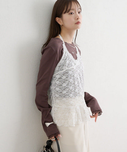 [內搭Good！！] mystic Lace peplum halter camisole - Image 29
