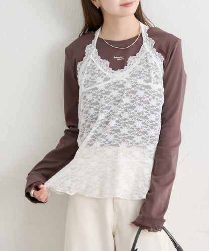 [內搭Good！！] mystic Lace peplum halter camisole - Image 30