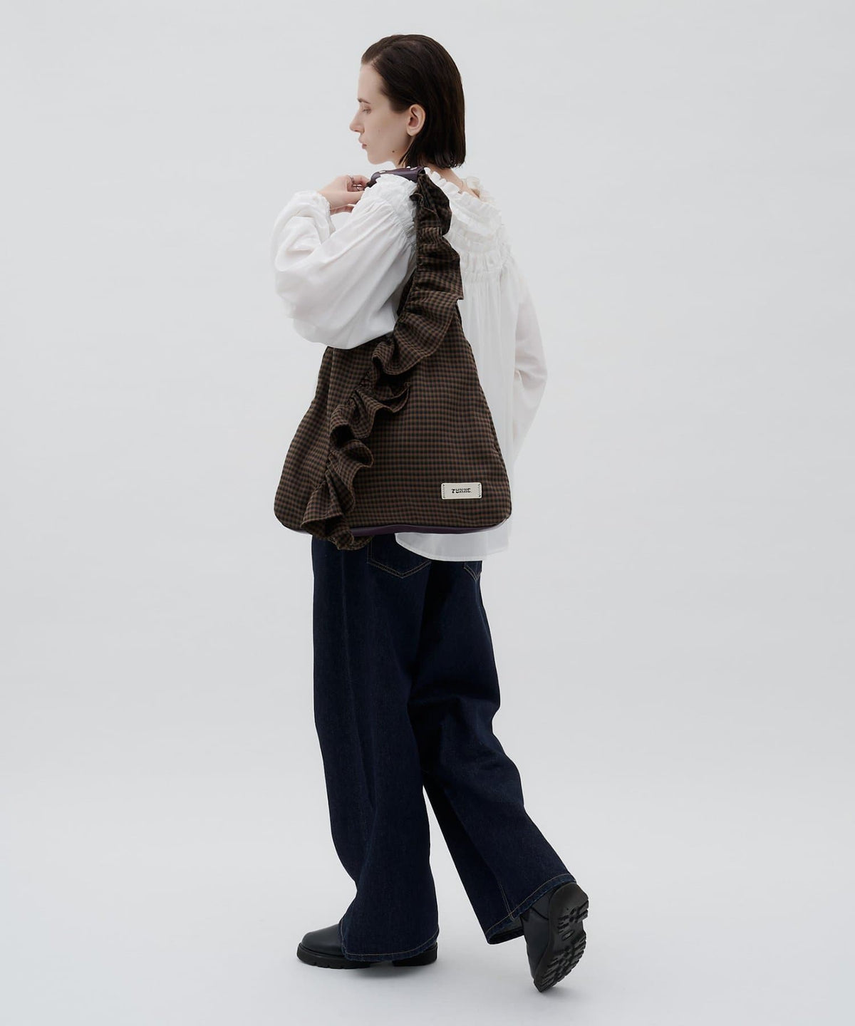TYNNE. 撞色荷葉邊Triangle Bag - Image 14