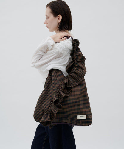 TYNNE. 撞色荷葉邊Triangle Bag - Image 4