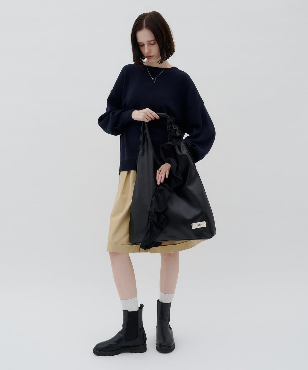 TYNNE. 撞色荷葉邊Triangle Bag - Image 32
