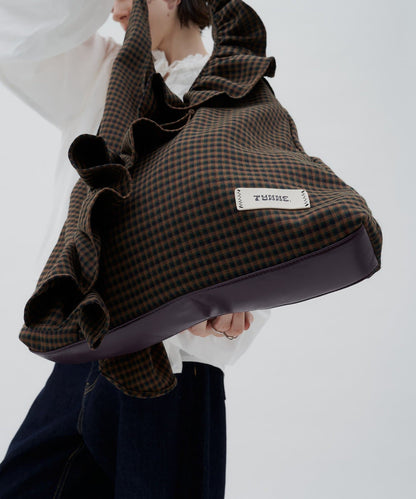 TYNNE. 撞色荷葉邊Triangle Bag - Image 6