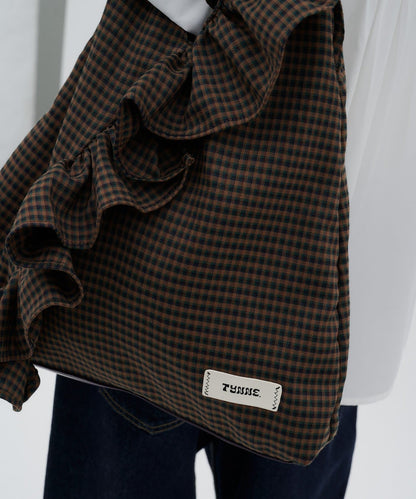 TYNNE. 撞色荷葉邊Triangle Bag - Image 10