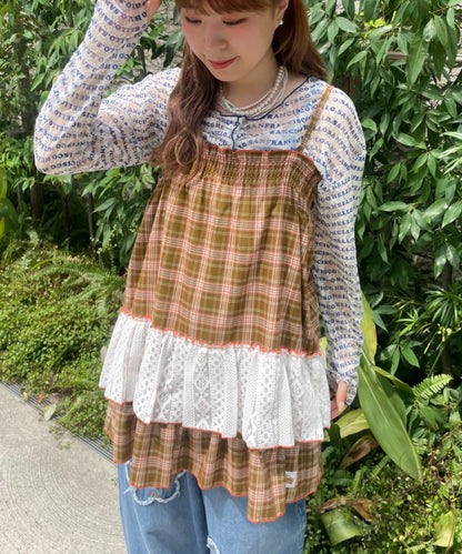 HELLO.SANFRANCISCO 格紋Lace tunic dress - Image 4