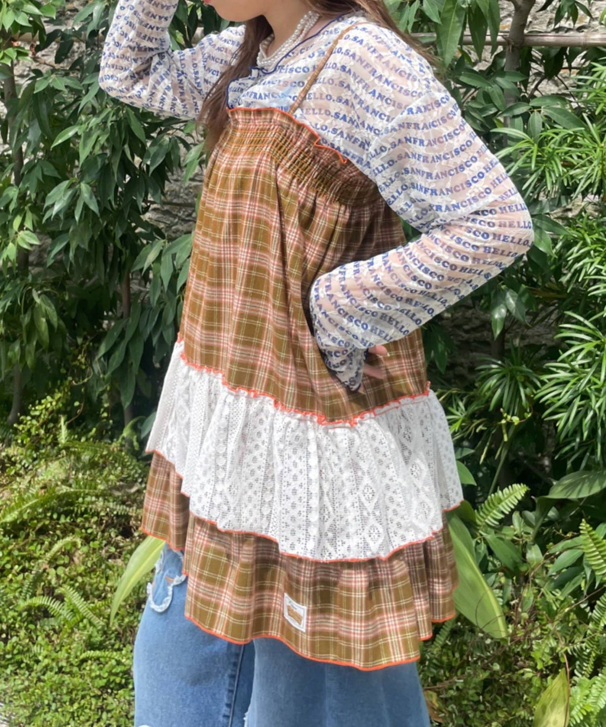 HELLO.SANFRANCISCO 格紋Lace tunic dress - Image 6