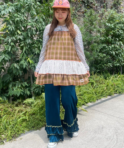HELLO.SANFRANCISCO 格紋Lace tunic dress - Image 8