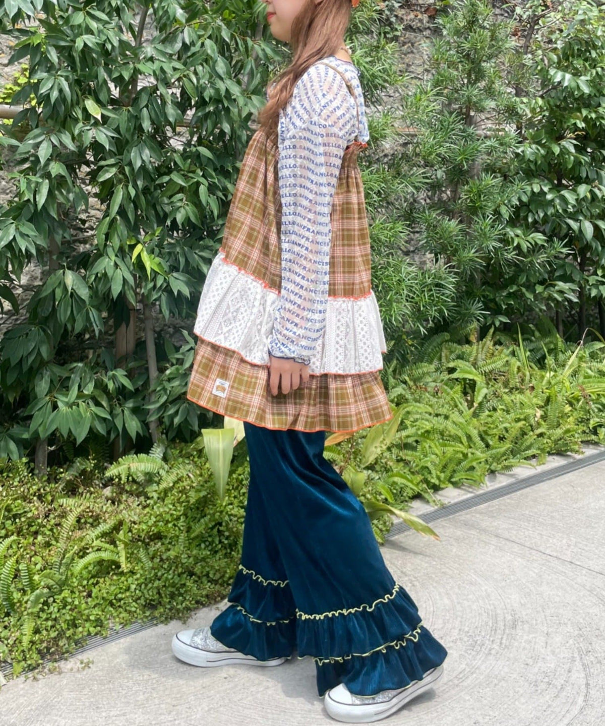 HELLO.SANFRANCISCO 格紋Lace tunic dress - Image 9