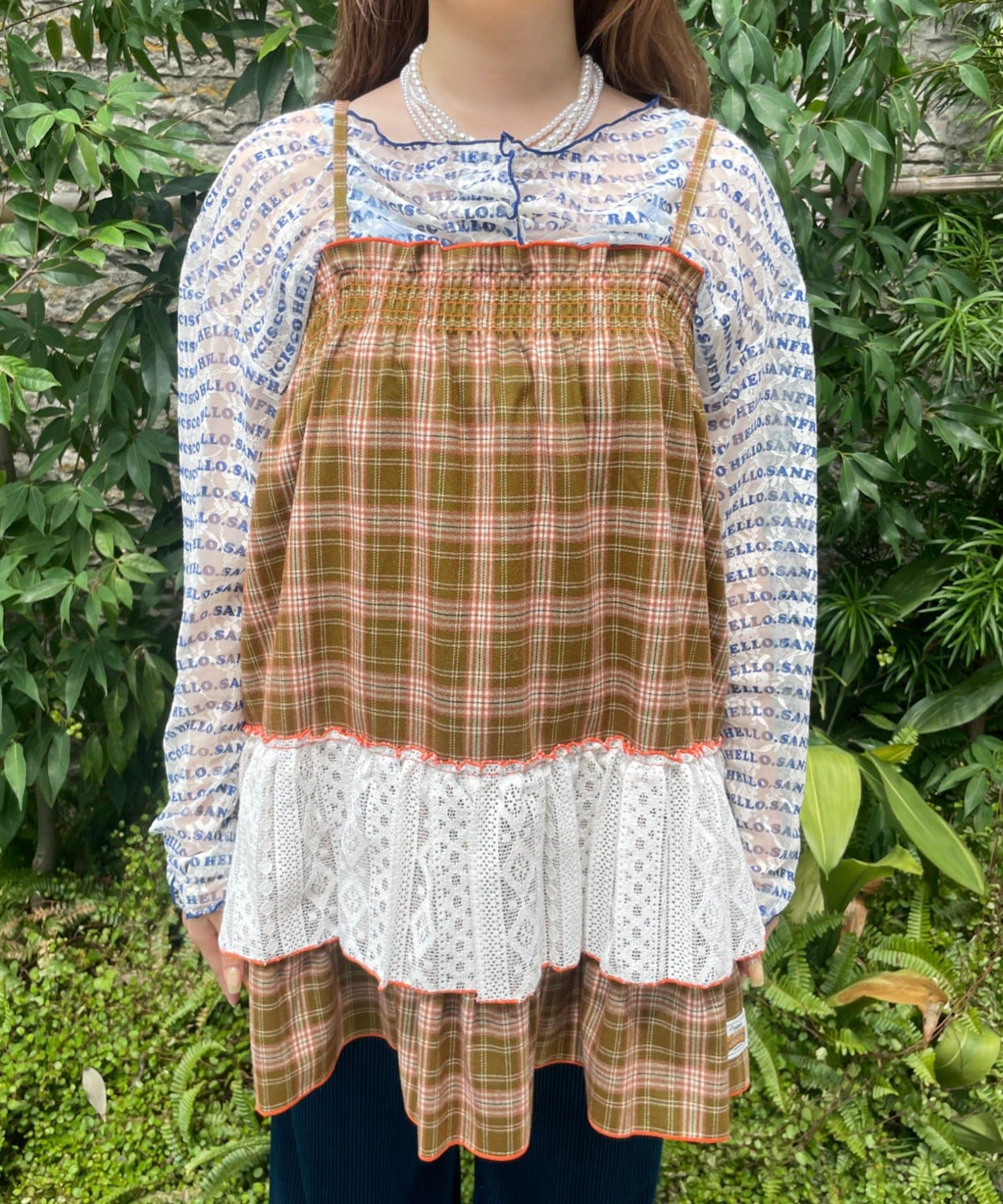 HELLO.SANFRANCISCO 格紋Lace tunic dress - Image 11