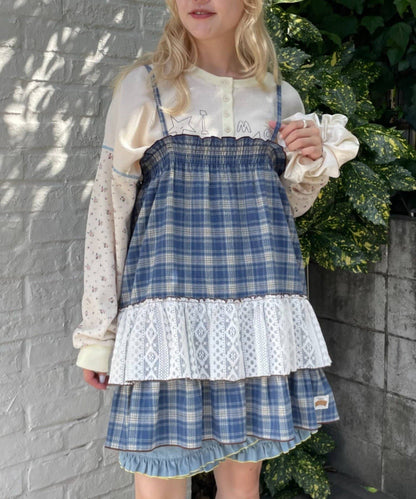 HELLO.SANFRANCISCO 格紋Lace tunic dress - Image 3