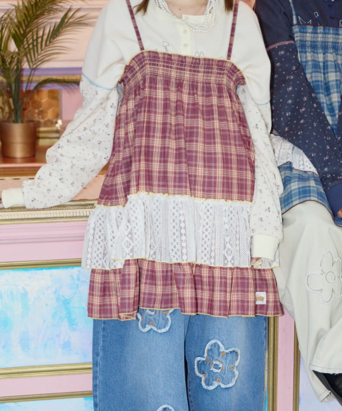 HELLO.SANFRANCISCO 格紋Lace tunic dress - Image 27
