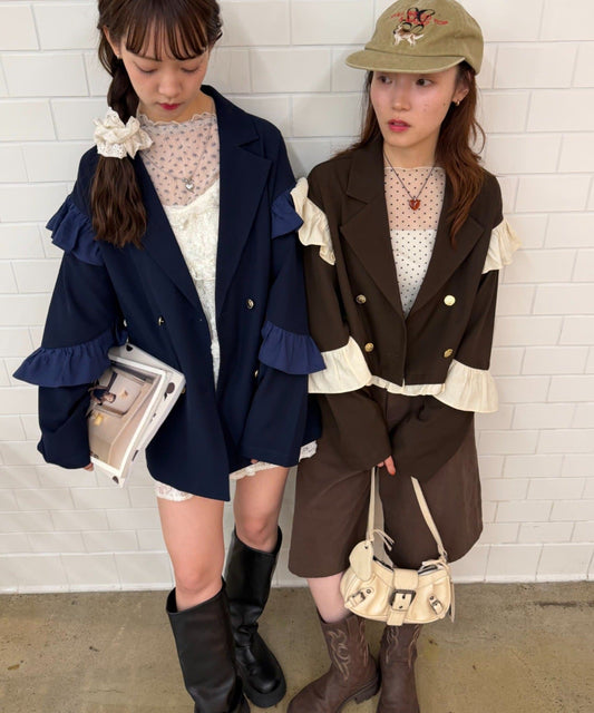 [長/短Version ]w closet Frill jacket - Image 2