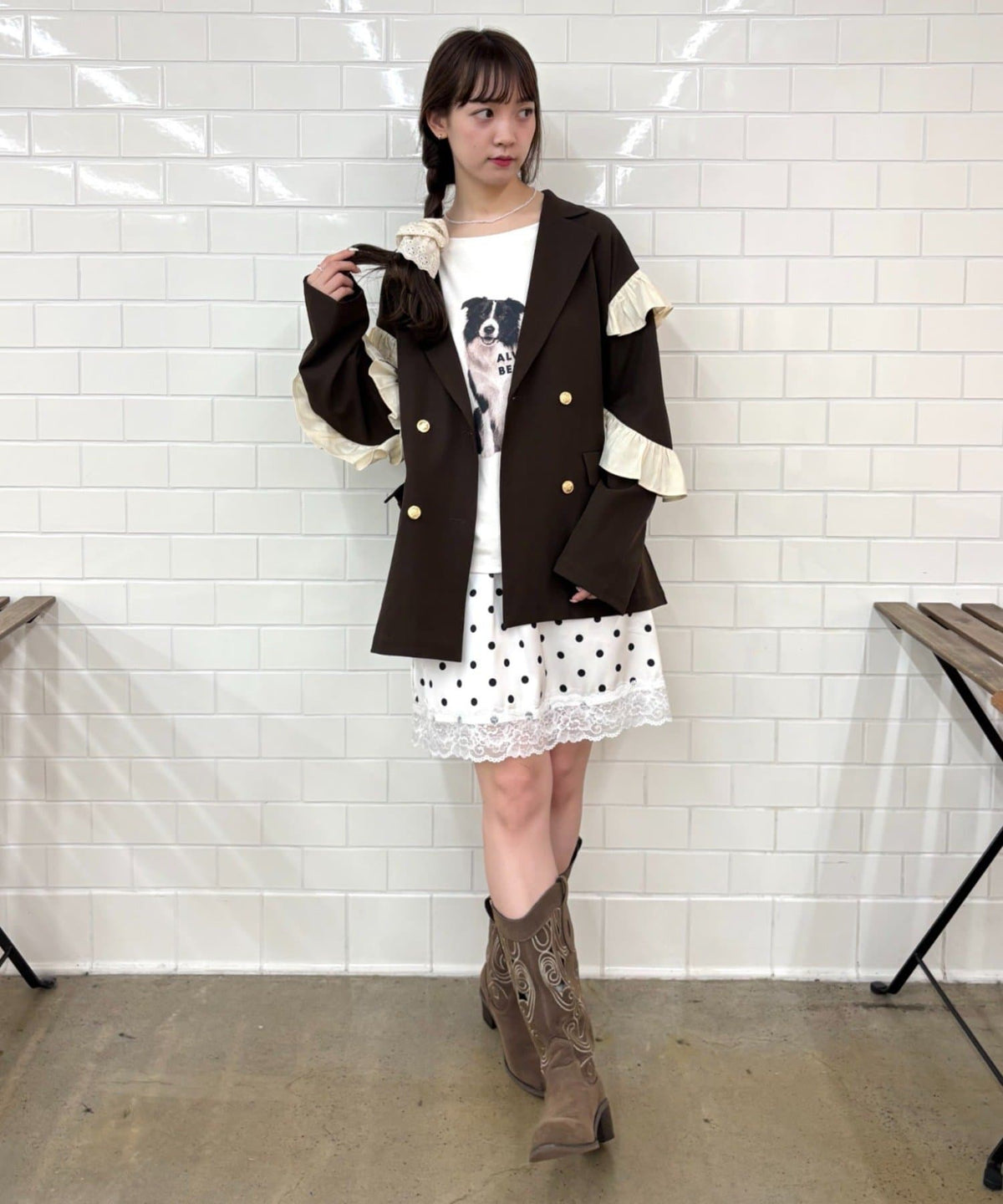 [長/短Version ]w closet Frill jacket - Image 17