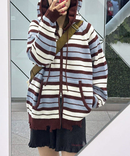 CIAOPANIC Ruffle邊Double Zip Knit Hoodie - Image 16