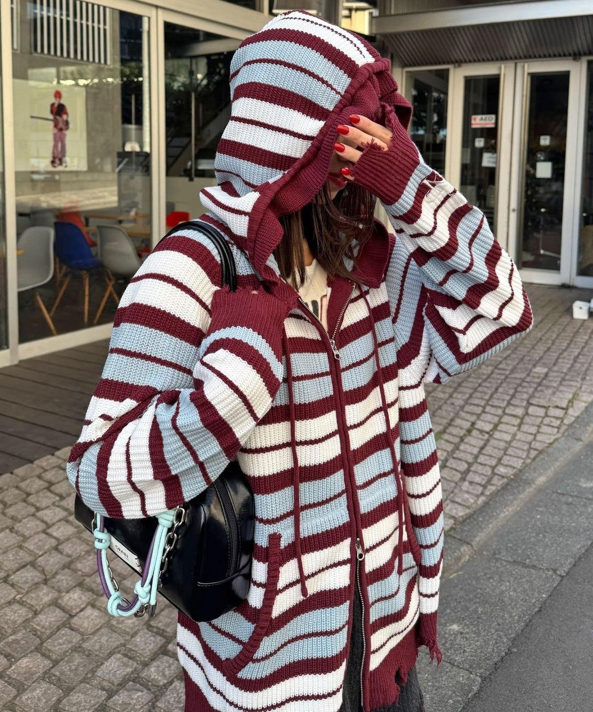 CIAOPANIC Ruffle邊Double Zip Knit Hoodie - Image 7