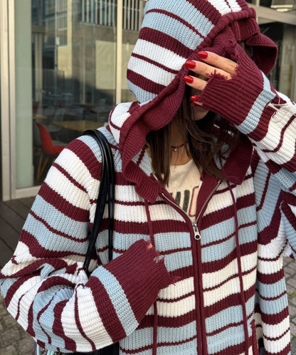 CIAOPANIC Ruffle邊Double Zip Knit Hoodie - Image 8
