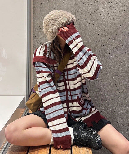 CIAOPANIC Ruffle邊Double Zip Knit Hoodie - Image 14