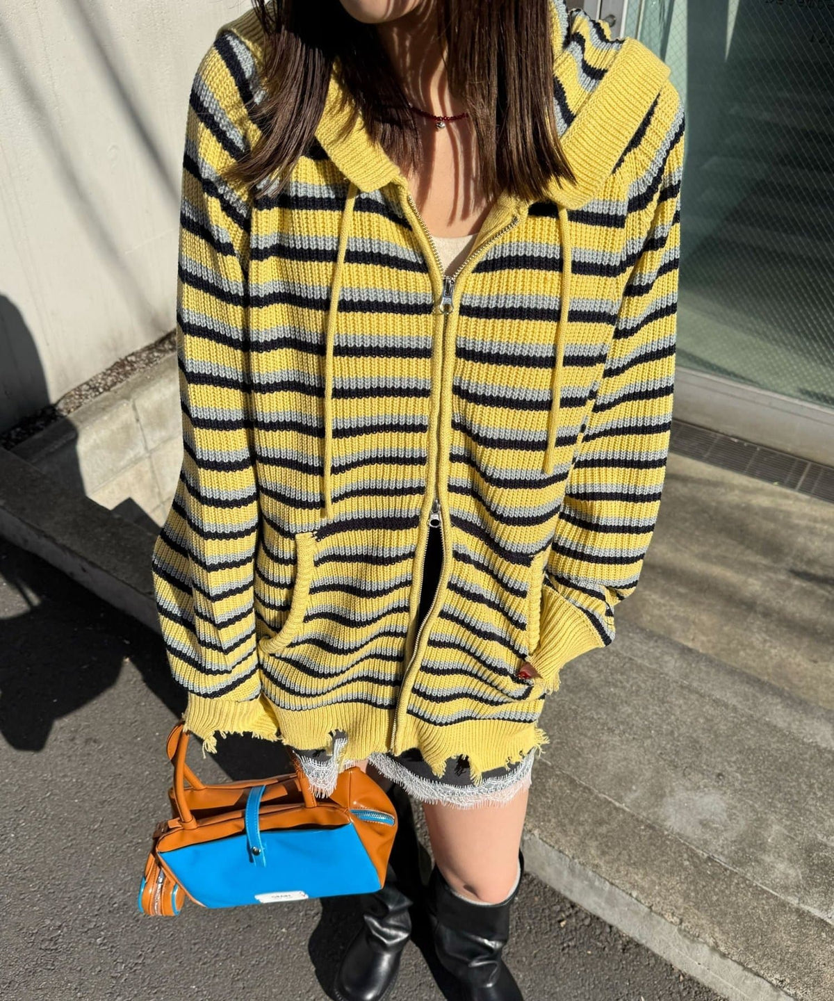CIAOPANIC Ruffle邊Double Zip Knit Hoodie - Image 22