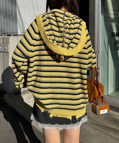CIAOPANIC Ruffle邊Double Zip Knit Hoodie - Image 25