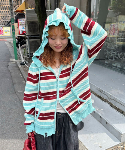 CIAOPANIC Ruffle邊Double Zip Knit Hoodie - Image 29