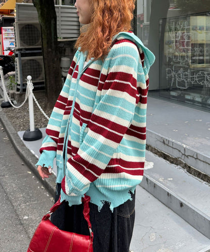 CIAOPANIC Ruffle邊Double Zip Knit Hoodie - Image 33