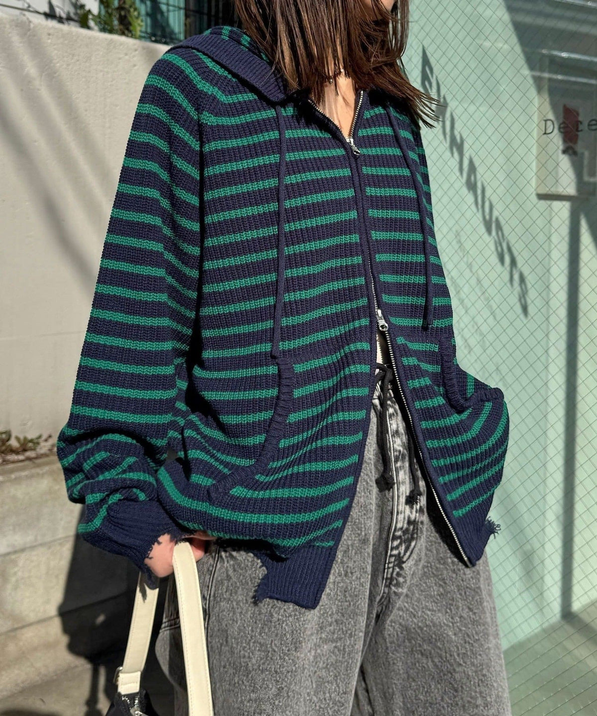 CIAOPANIC Ruffle邊Double Zip Knit Hoodie - Image 40