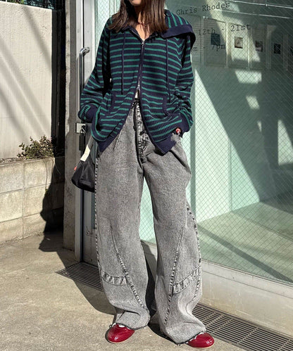CIAOPANIC Ruffle邊Double Zip Knit Hoodie - Image 43