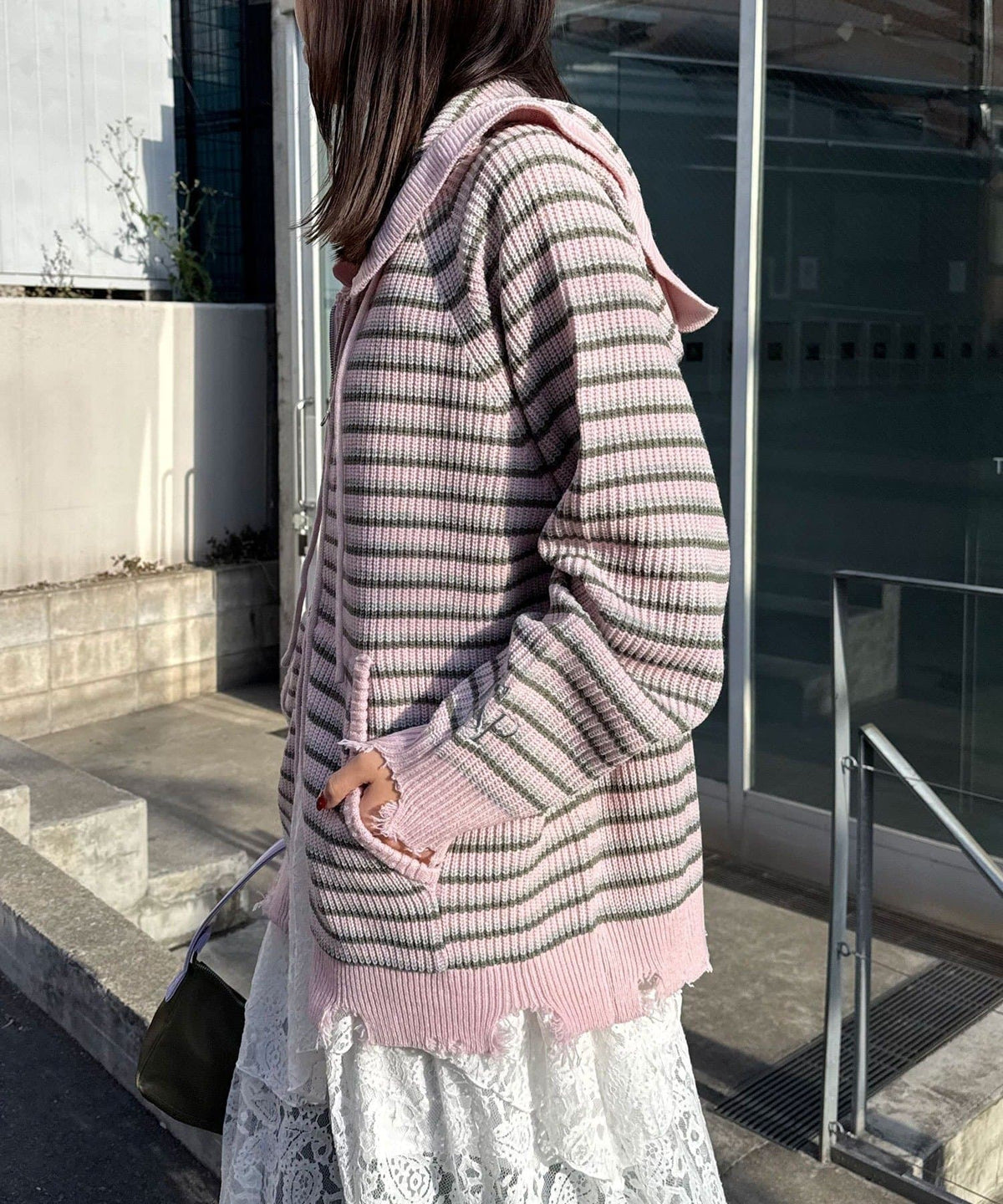 CIAOPANIC Ruffle邊Double Zip Knit Hoodie - Image 50