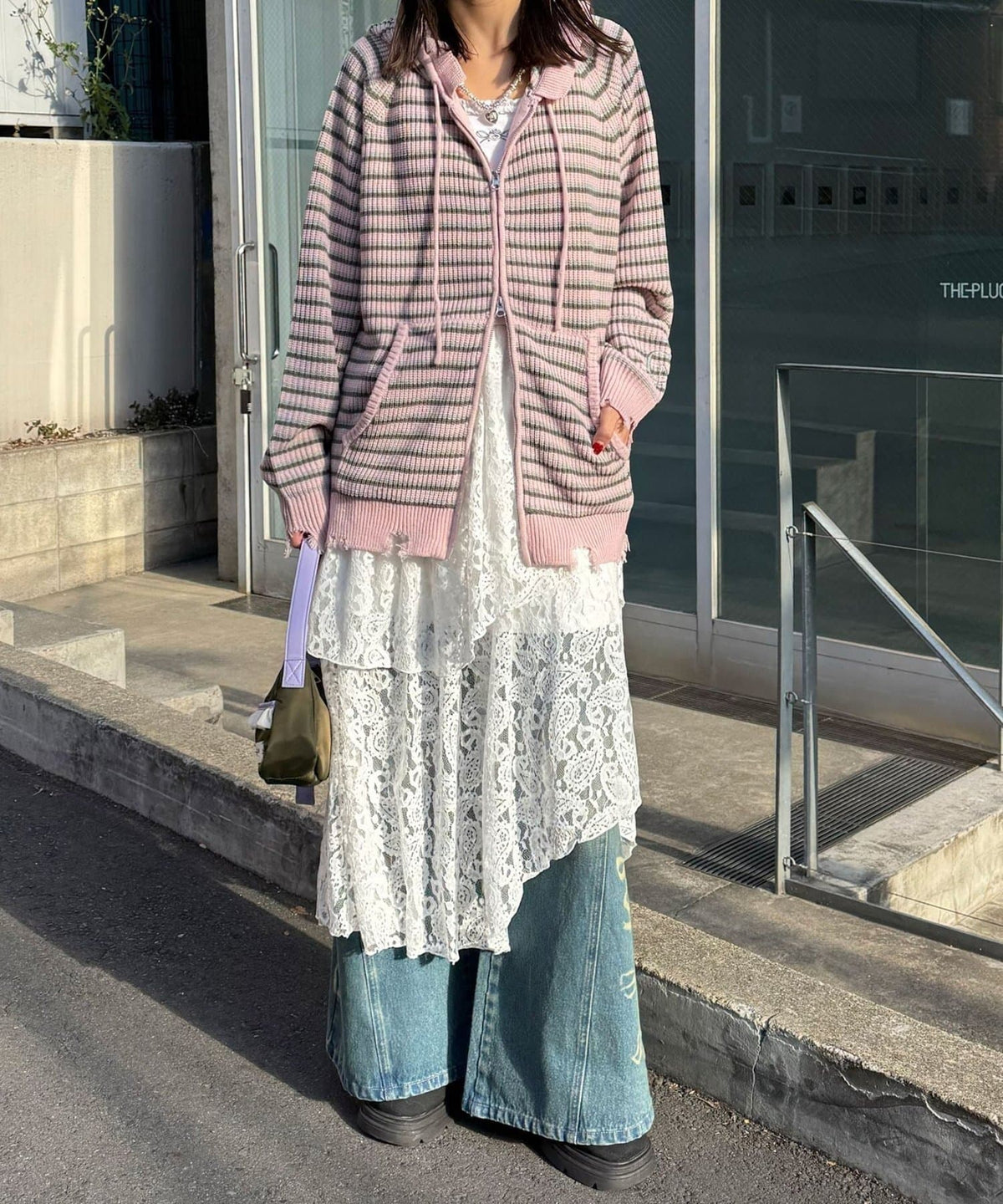 CIAOPANIC Ruffle邊Double Zip Knit Hoodie - Image 52