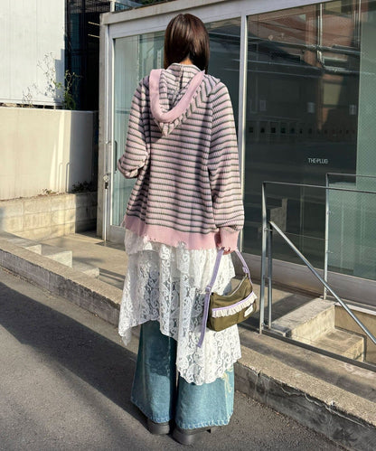 CIAOPANIC Ruffle邊Double Zip Knit Hoodie - Image 53