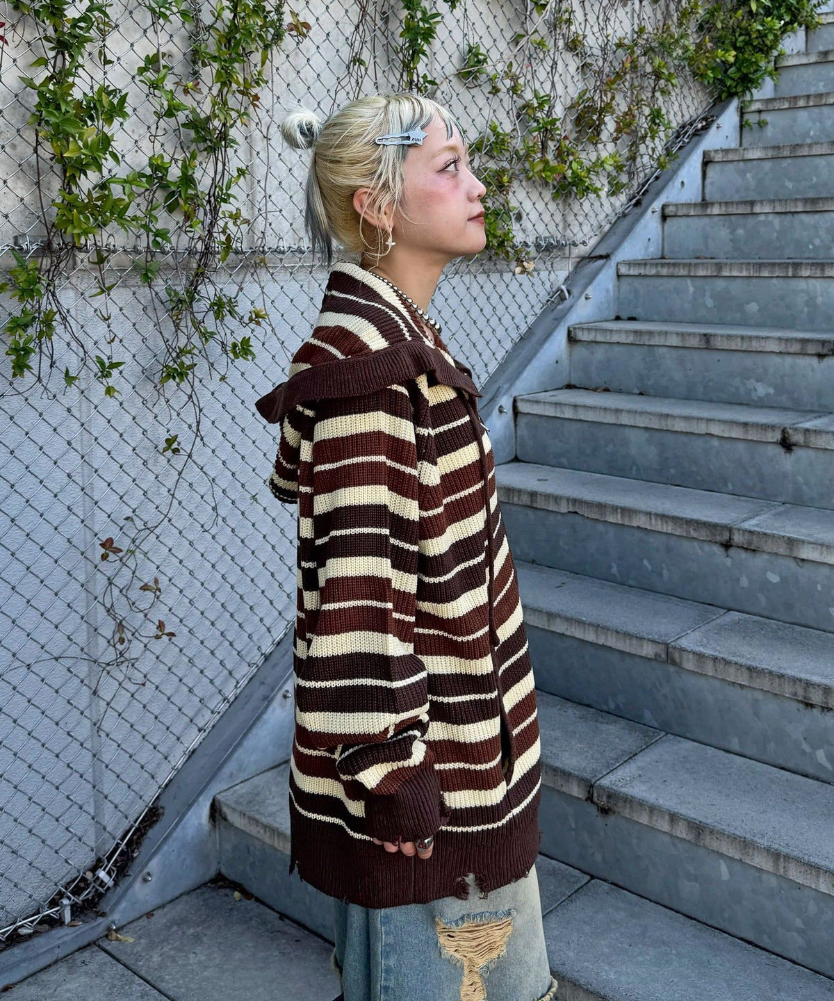 CIAOPANIC Ruffle邊Double Zip Knit Hoodie - Image 58