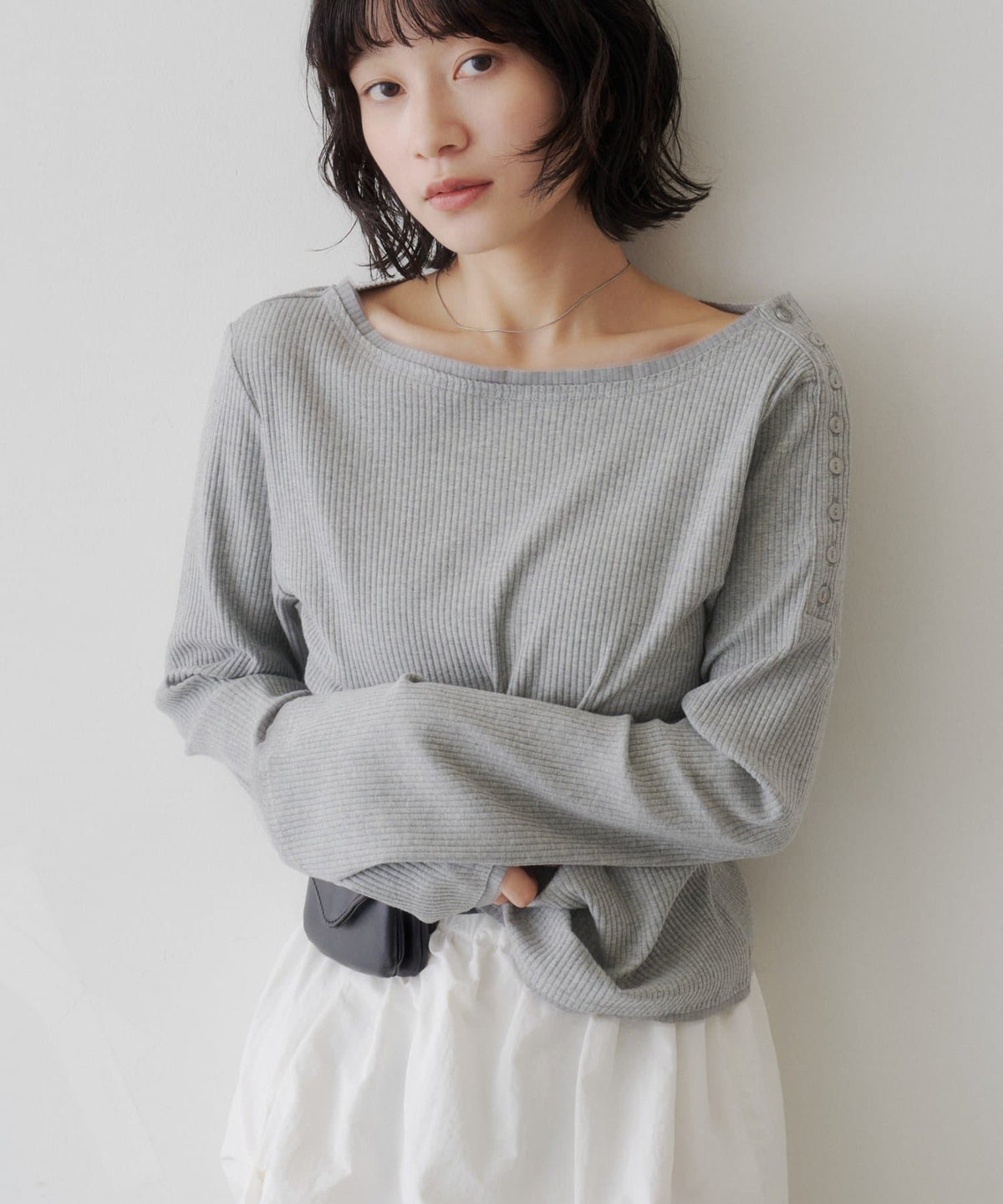 [Lace / 純色] Kastane 露肩紐扣Top - Image 12