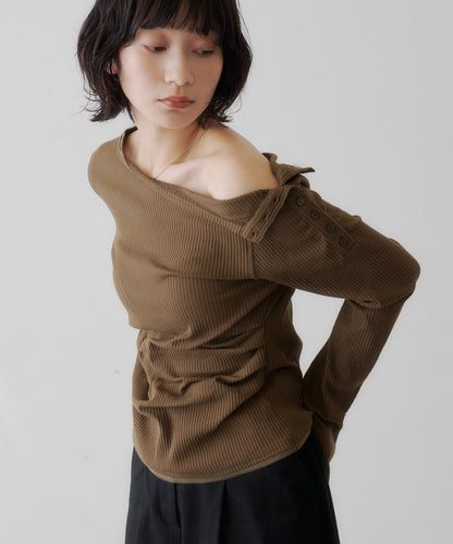 [Lace / 純色] Kastane 露肩紐扣Top - Image 19