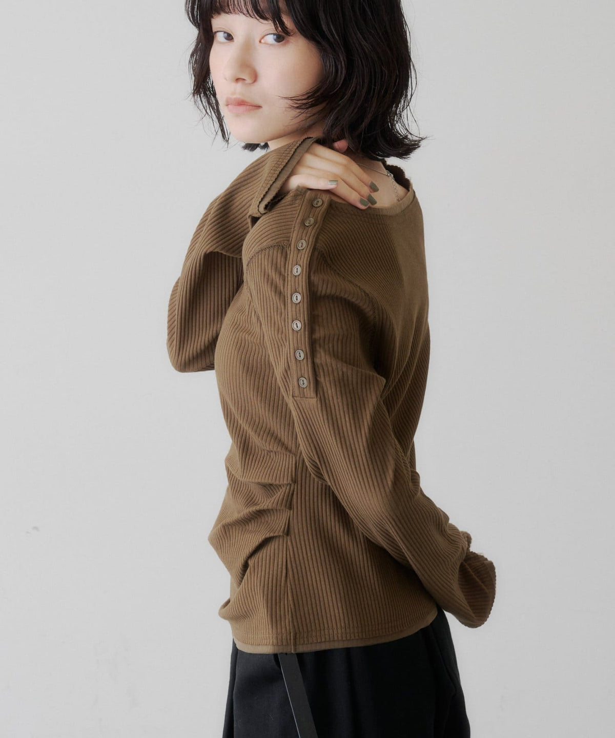 [Lace / 純色] Kastane 露肩紐扣Top - Image 20