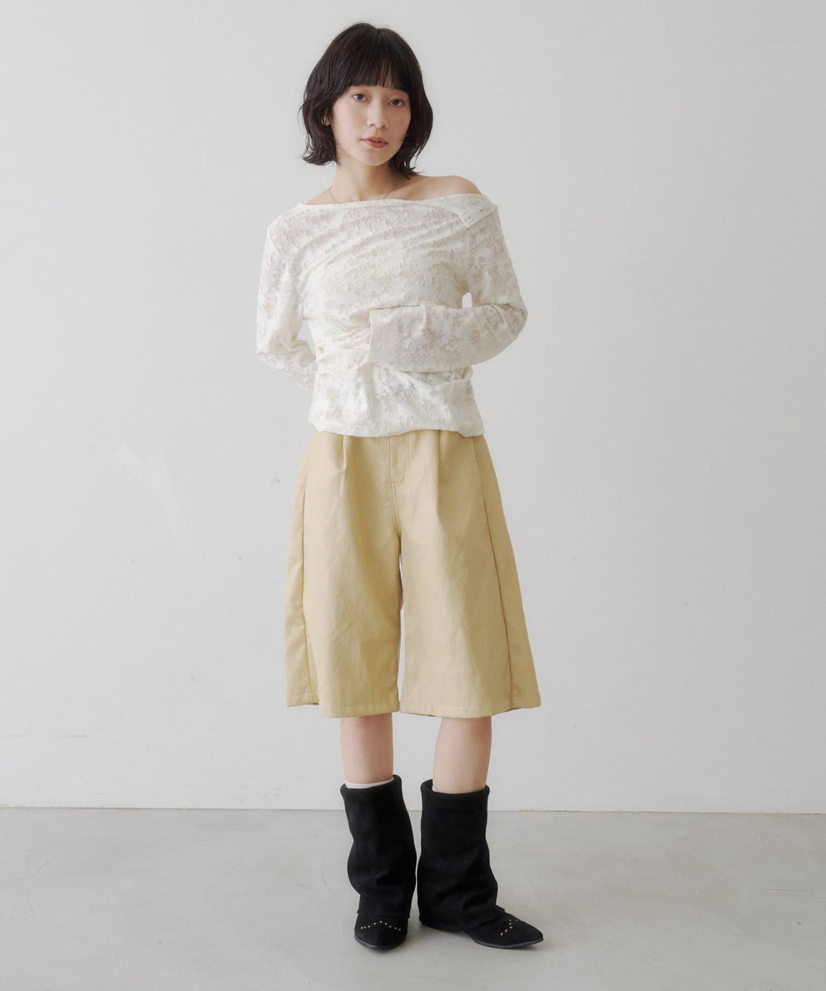 [Lace / 純色] Kastane 露肩紐扣Top - Image 31