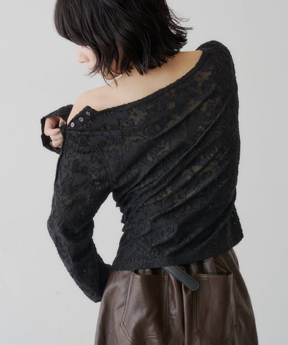 [Lace / 純色] Kastane 露肩紐扣Top - Image 35